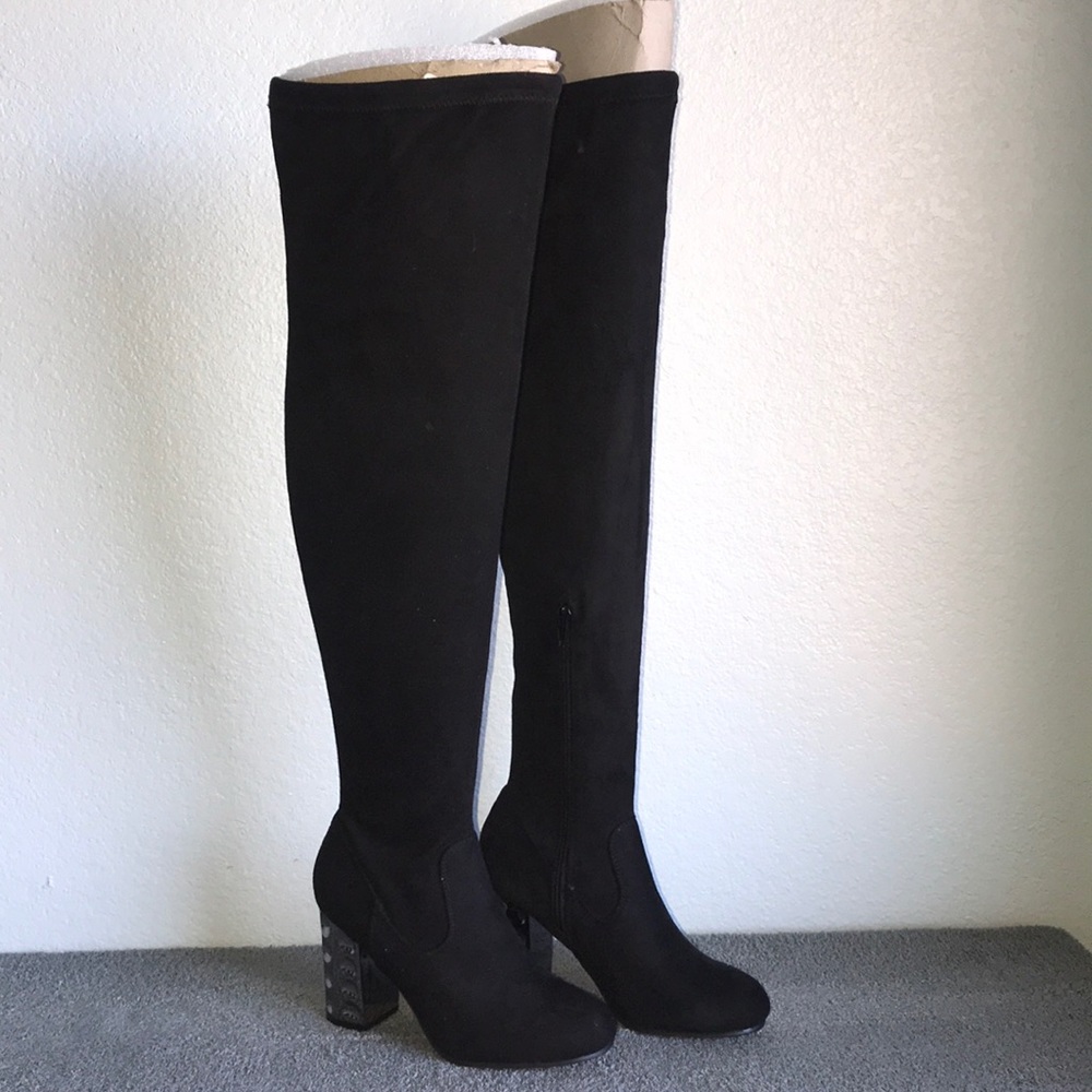 Carlos Santana Quantum Over the Knee Black Boots